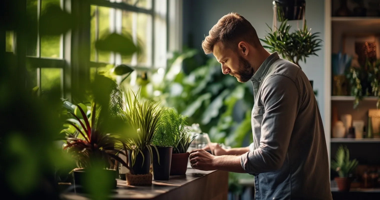 Neighbor checking houseplants