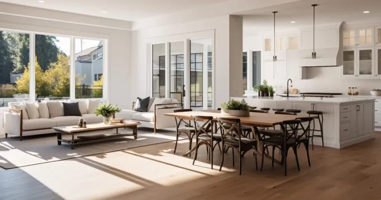 New Construction Home Interior with Sunlit Windows
