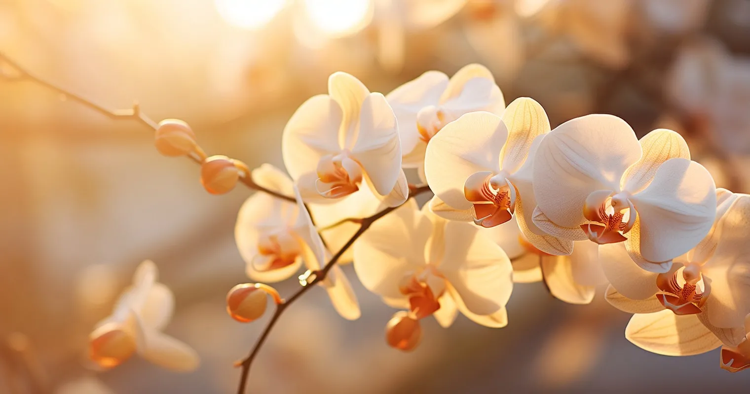 Orchid Leaves Glistening In Morning Light