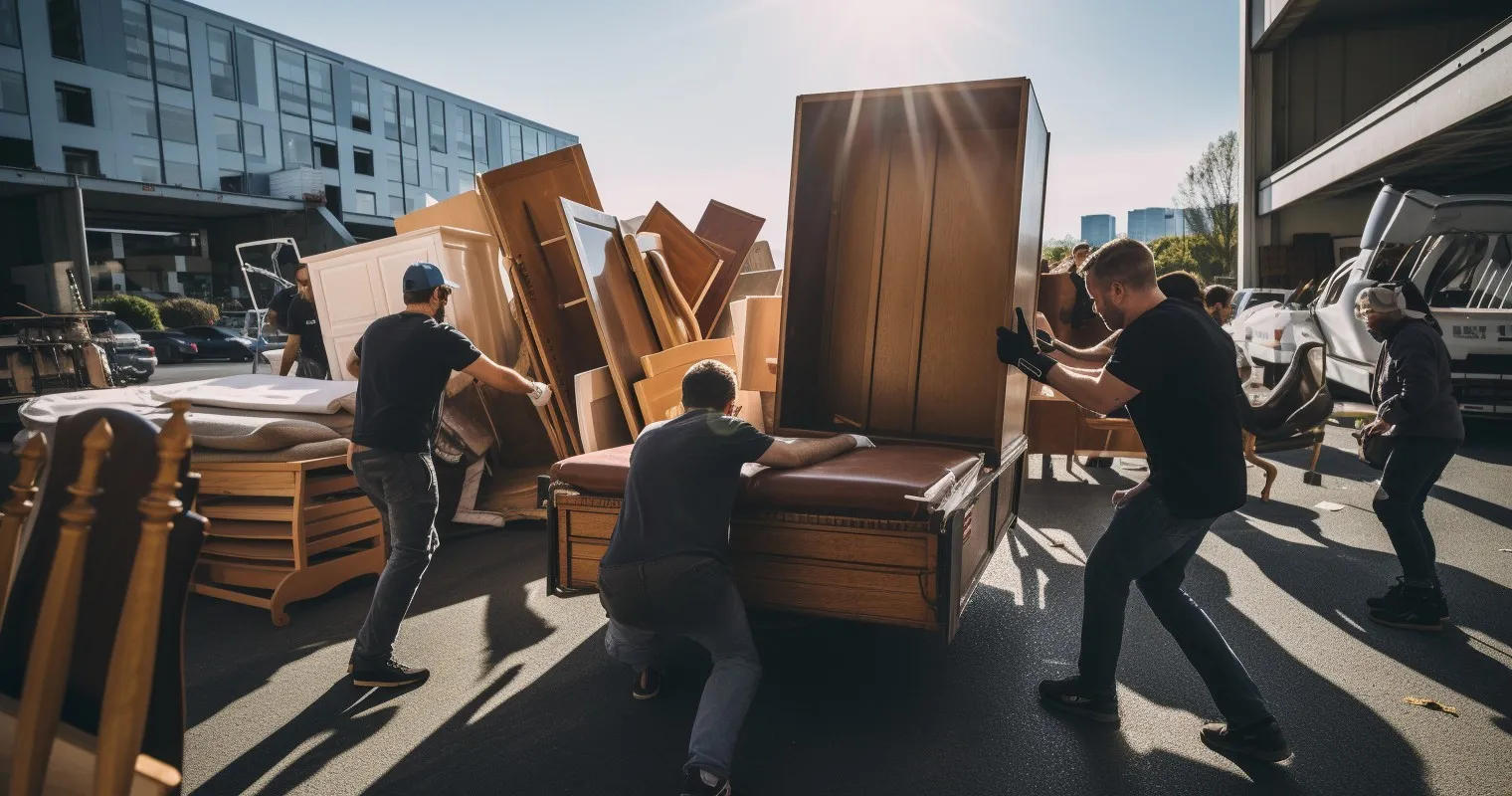 Organized Furniture Unloading Process