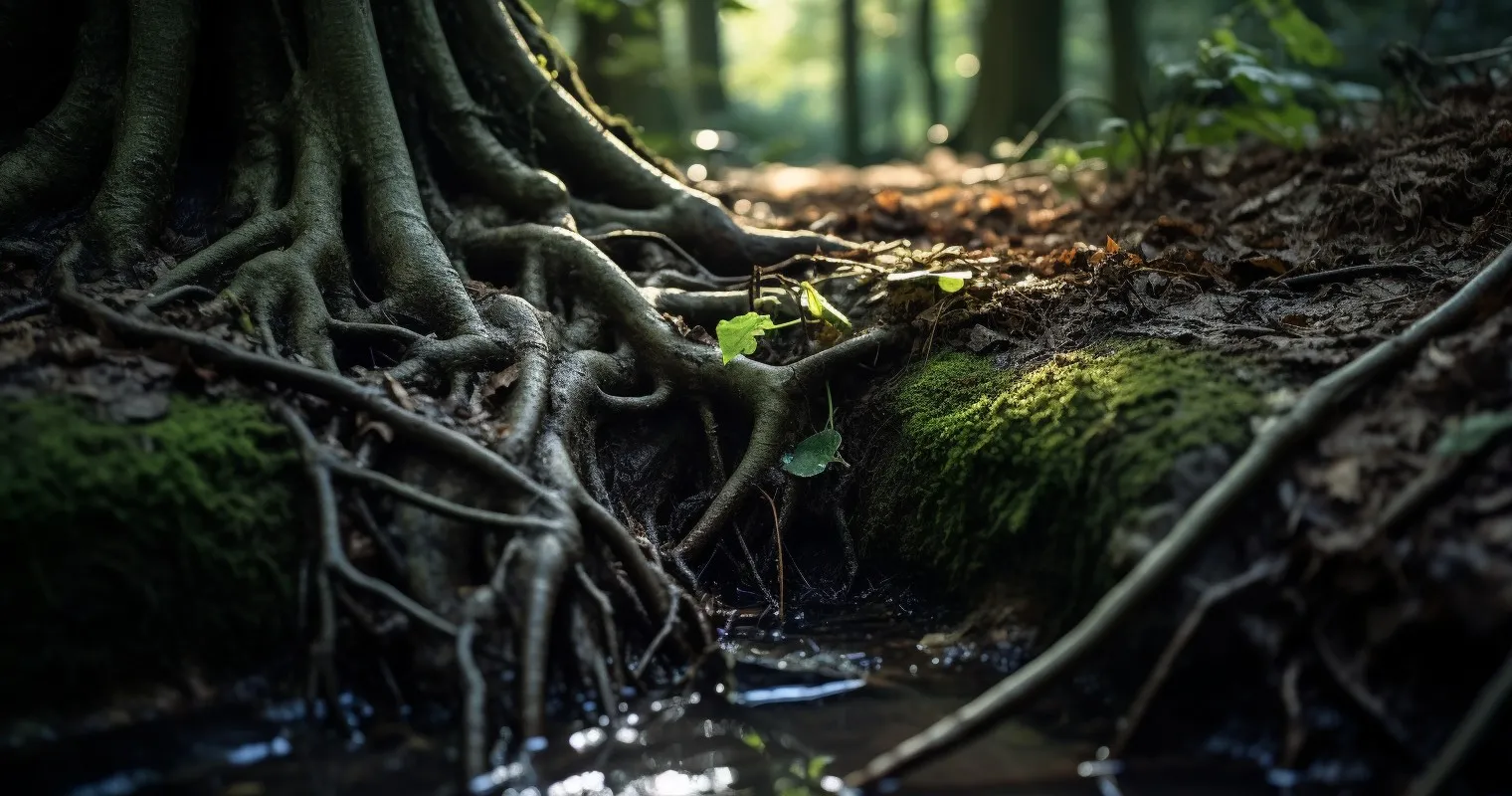 Overgrown Roots Revealing Root-Bound Houseplant