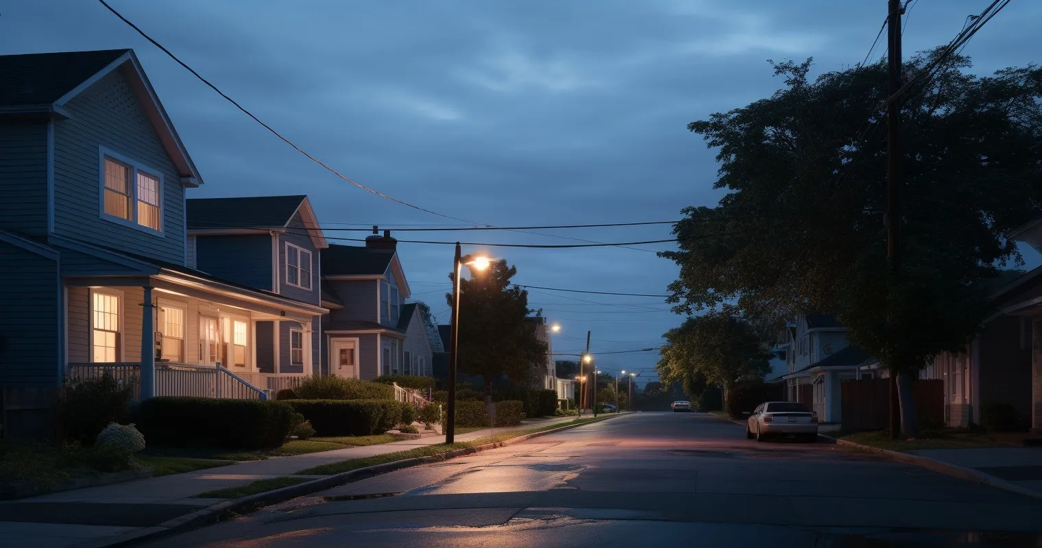 Peaceful Morning In A Residential Area