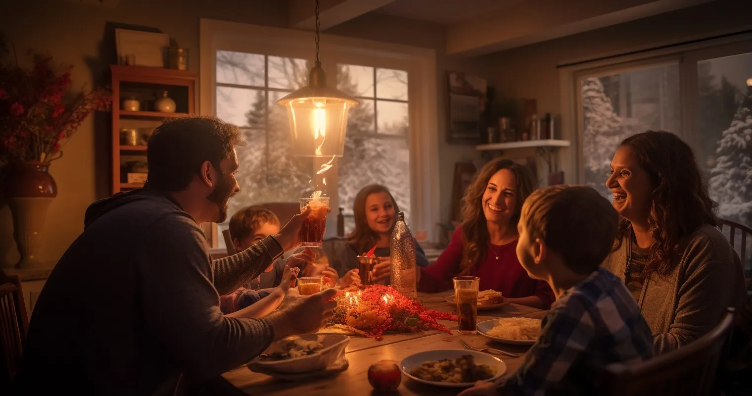 Person Celebrating Completed Renovation with Family and Friends