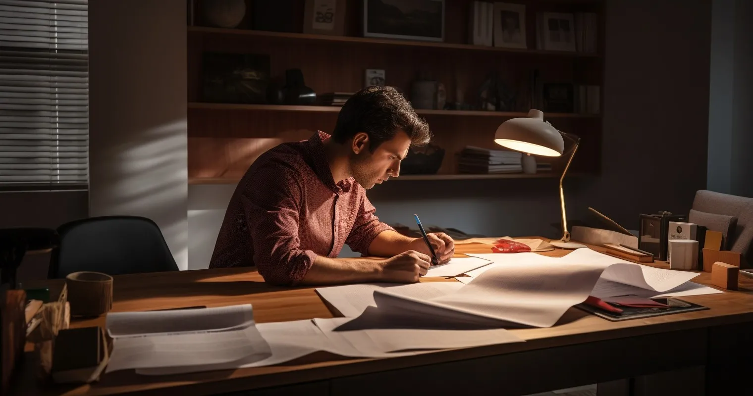 Person Reviewing Loan Documents