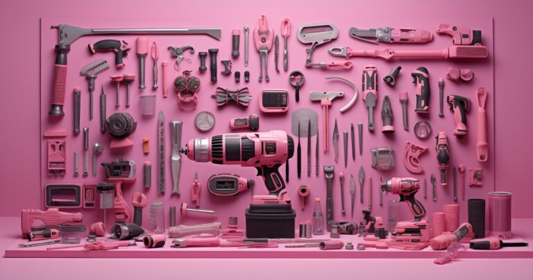 Pink Power Tools Collage