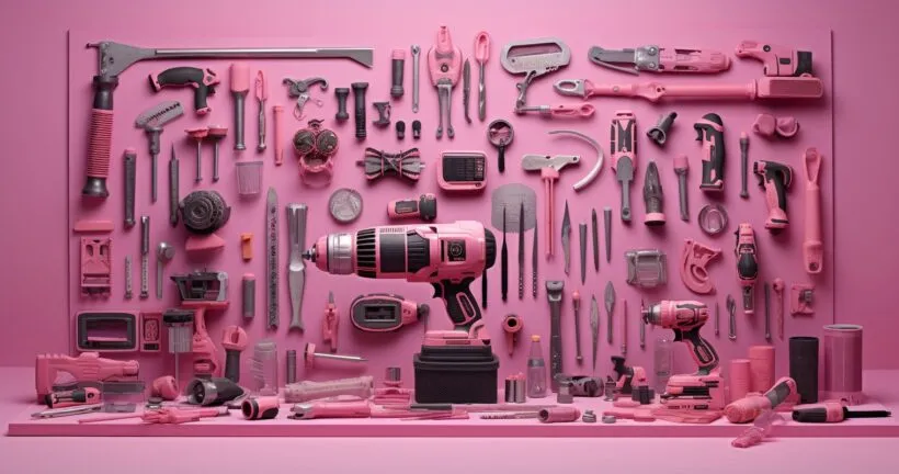 Pink Power Tools Collage