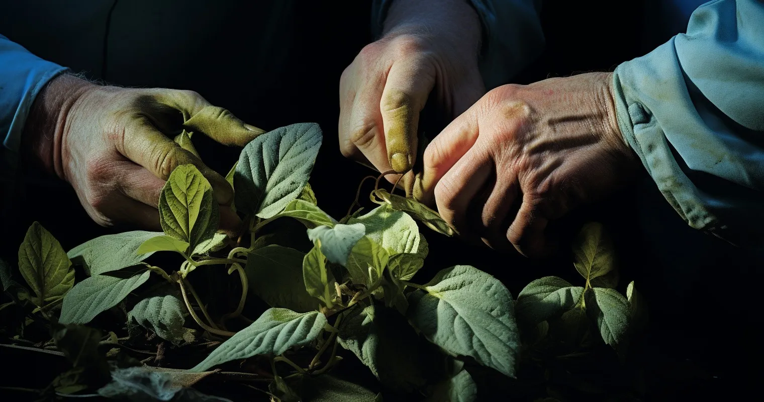 Plant surgery to remove infested leaves