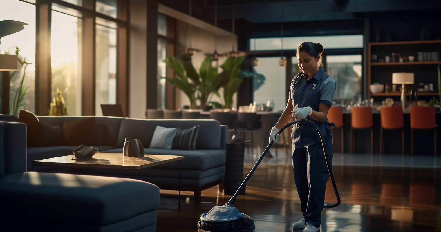 Professional Cleaner in Action