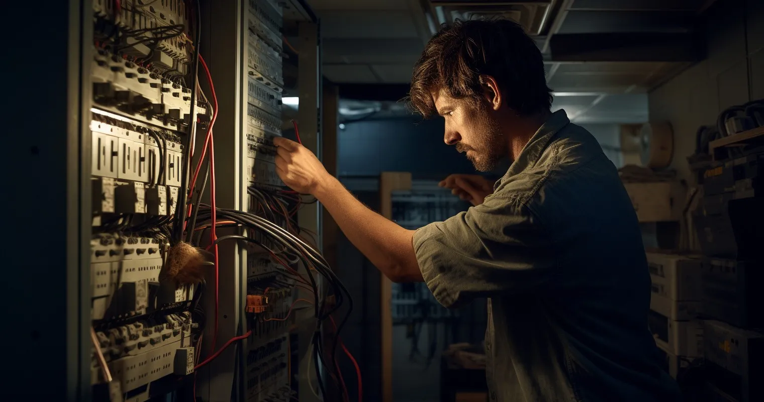 Professional Electrician At Work