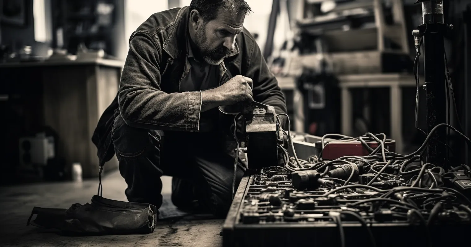 Professional Electrician at Work