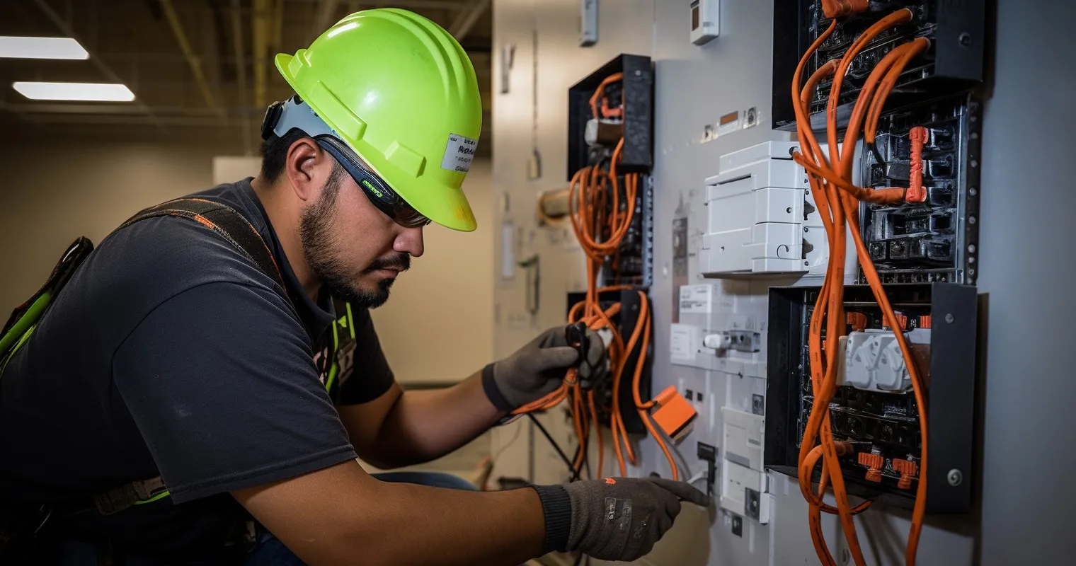 Professional Electrician at Work