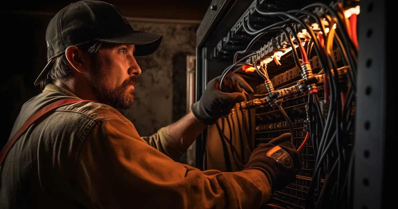 Professional Electrician at Work