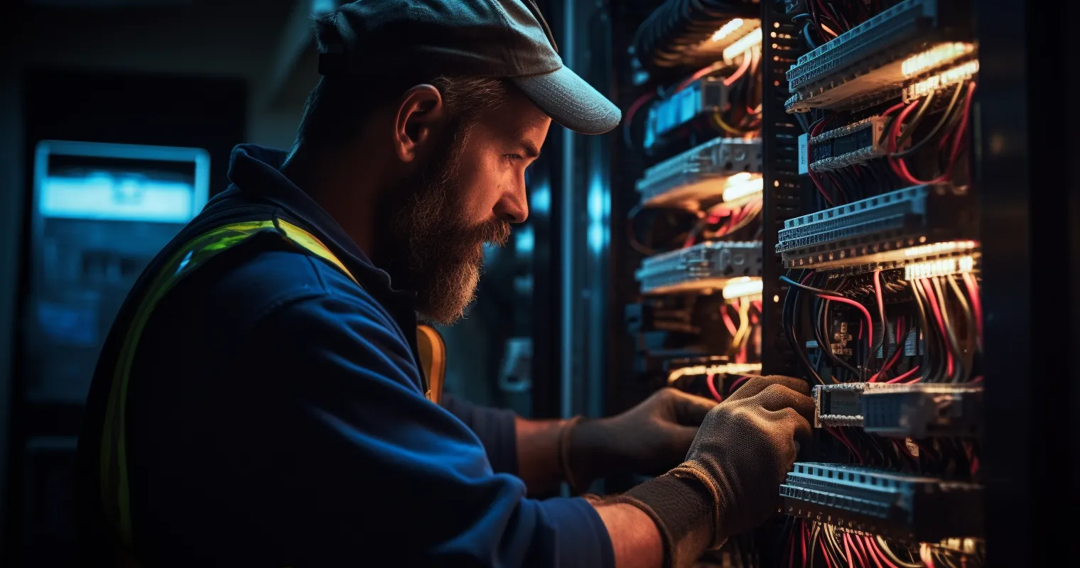 Professional Electrician at Work