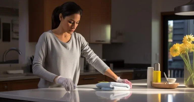 Professional House Cleaner In Action