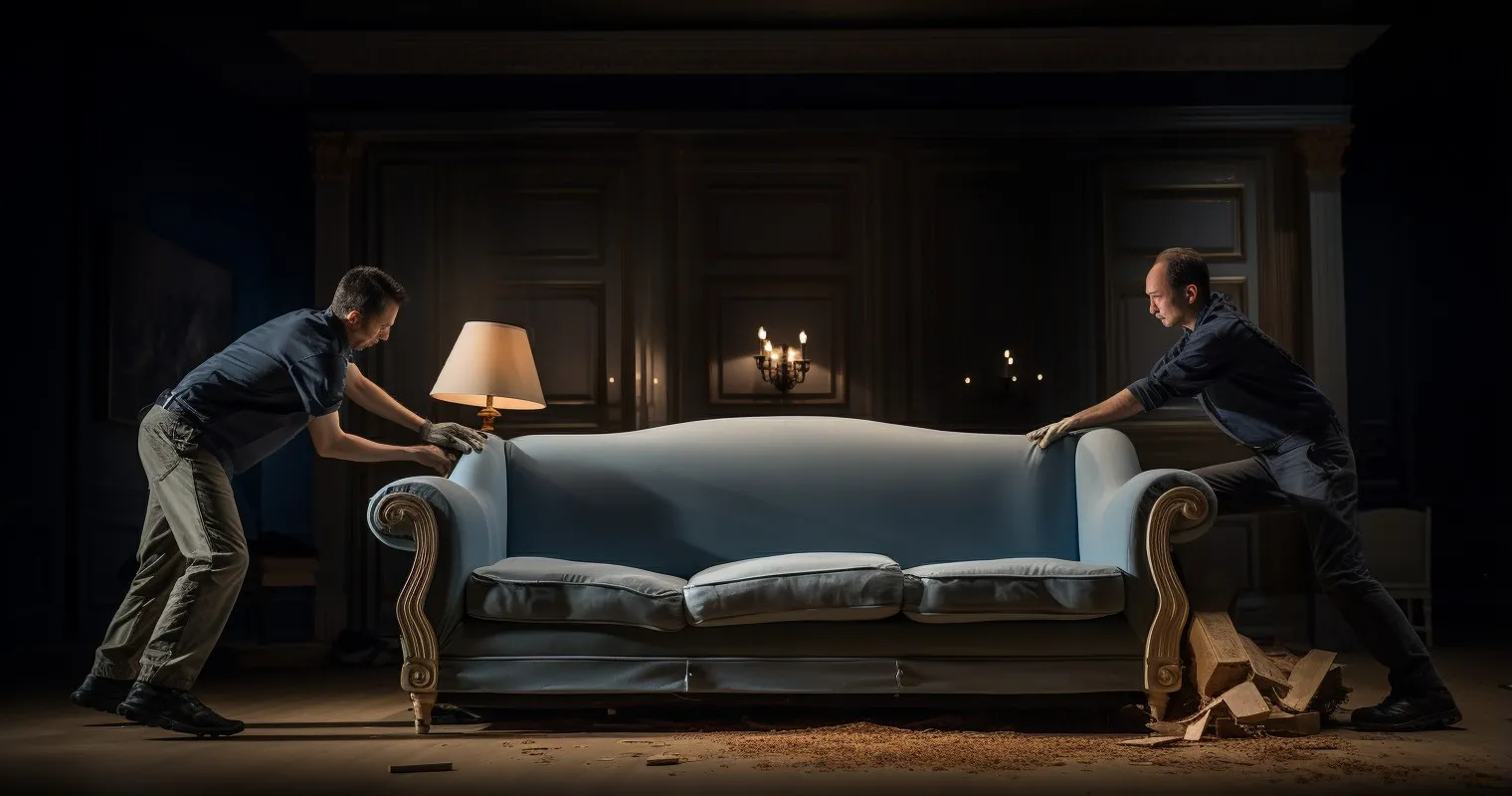 Professional Movers Handling Oversized Furniture
