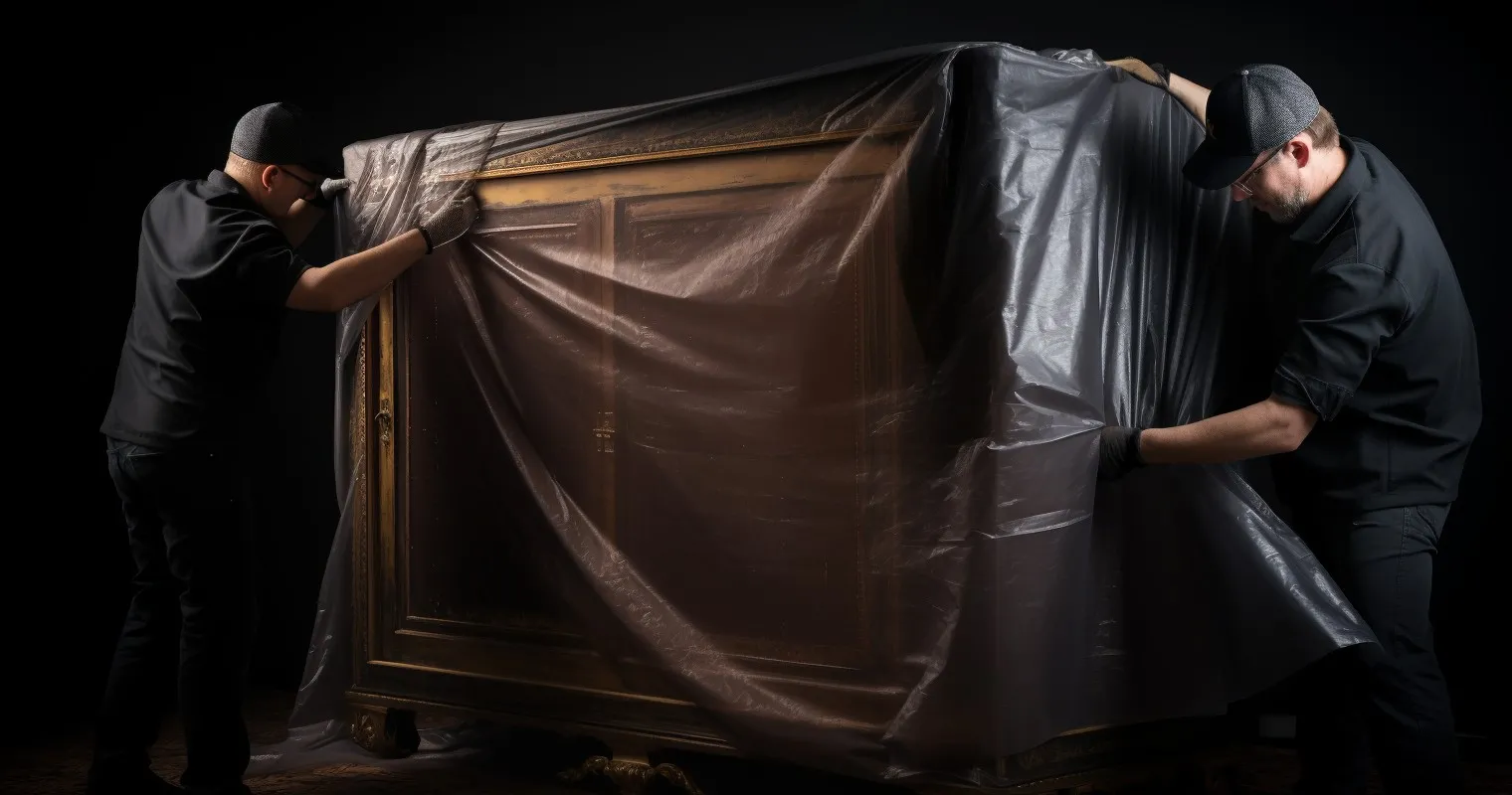 Protecting Antique Cabinet Corrugated Cardboard And Wrap