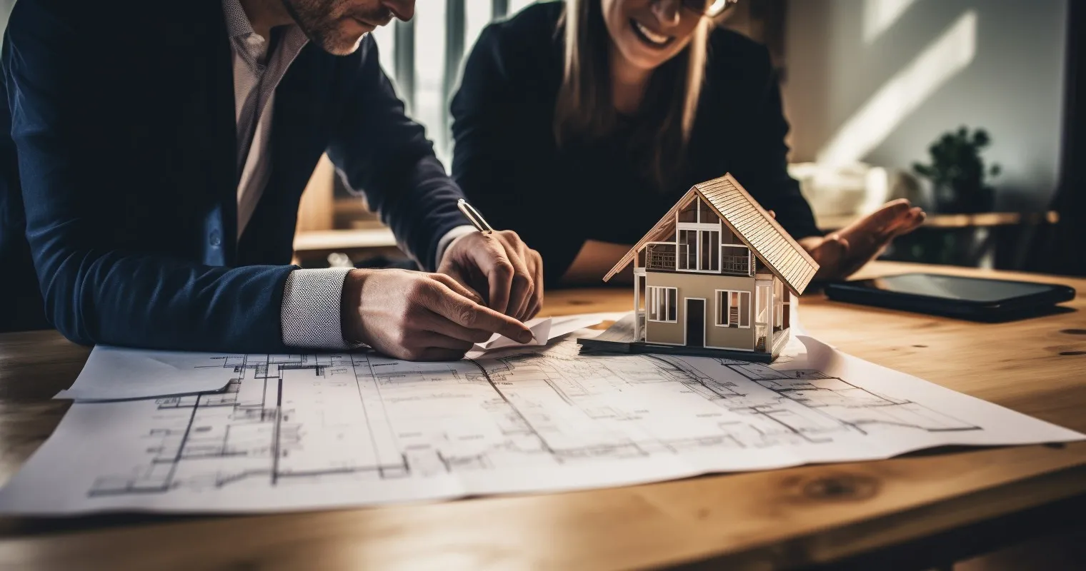 Realtor and Buyer Reviewing Plans - Expert Assistance