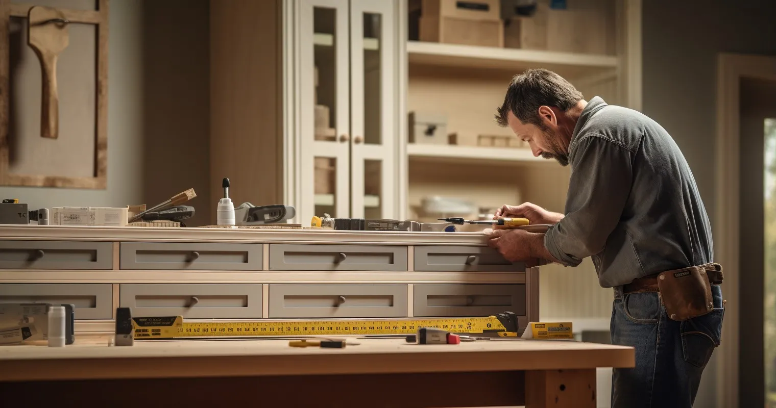 Renovator Engaged in Precision Measurement