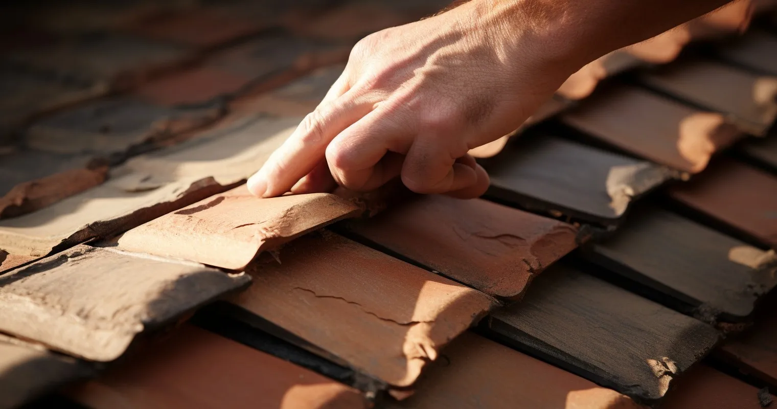 Roof Tile Placement During Construction