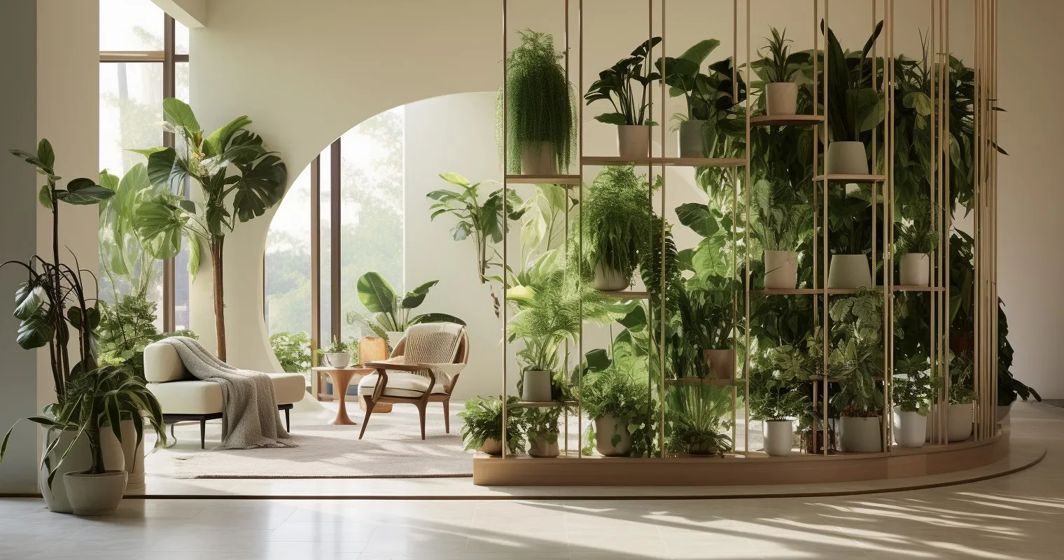 Room Divider Plant Display for Added Privacy