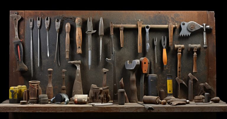 Rusty tools being treated with natural remedies