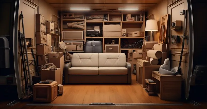Securely Tied Furniture in Moving Truck