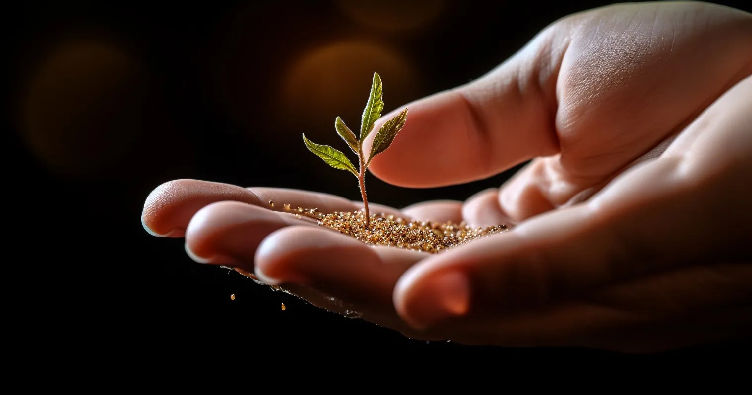 Skillful Hand Holding Delicate Houseplant Seed