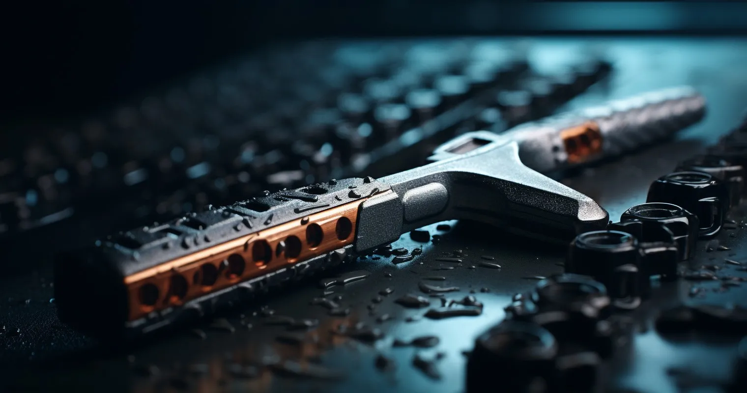Sparkling Wrench Under Professional Cleaning
