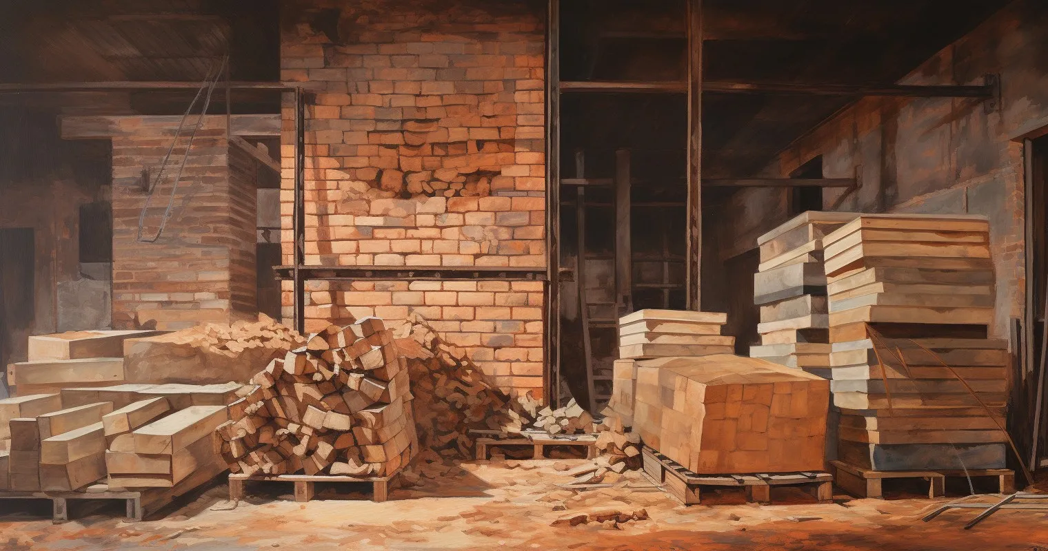 Stacked Construction Materials