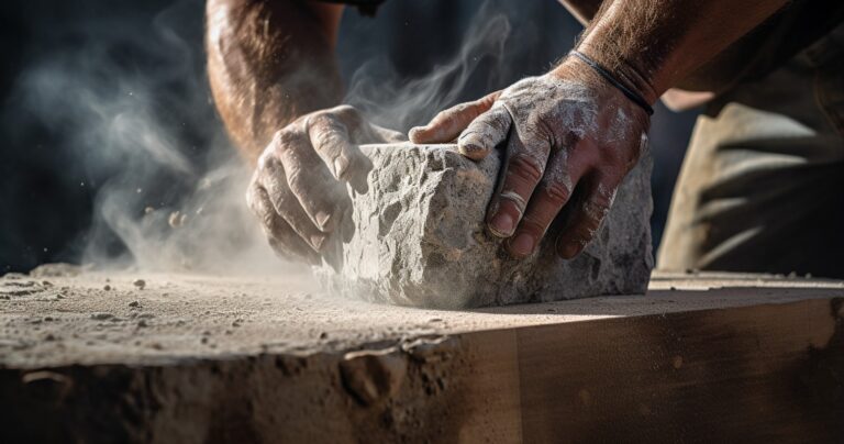 Stone Cutter's Precision - Craftsmanship in Action