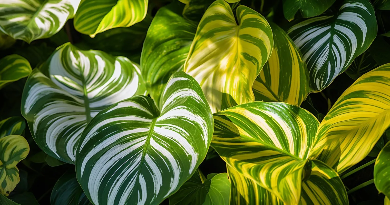 Sunlit Variegated Leaves