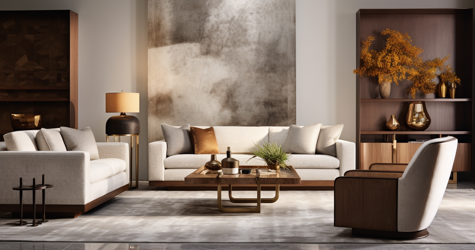 Textured Furniture Arrangement With Gradation