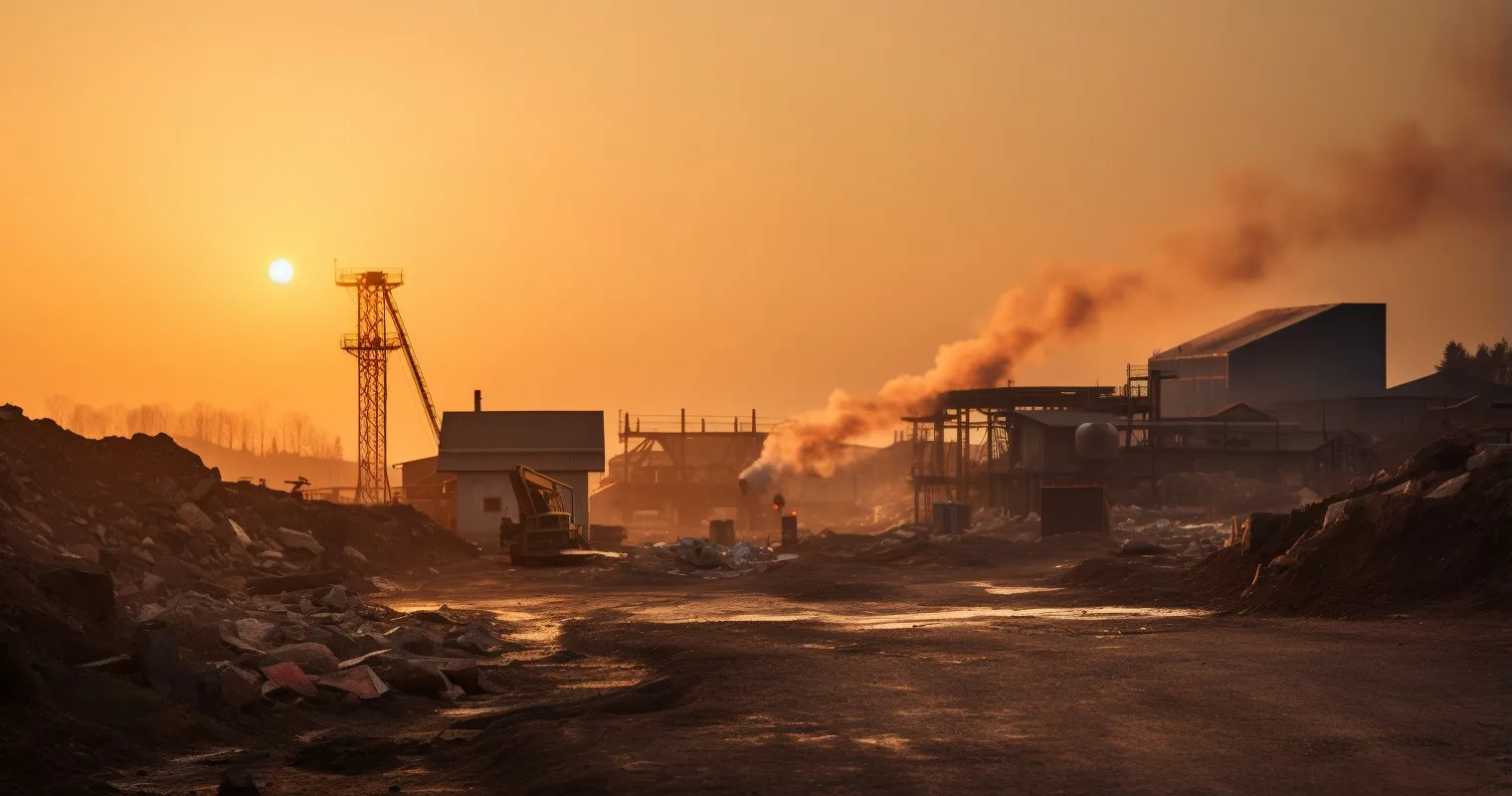 The Last Rays on a Construction Site