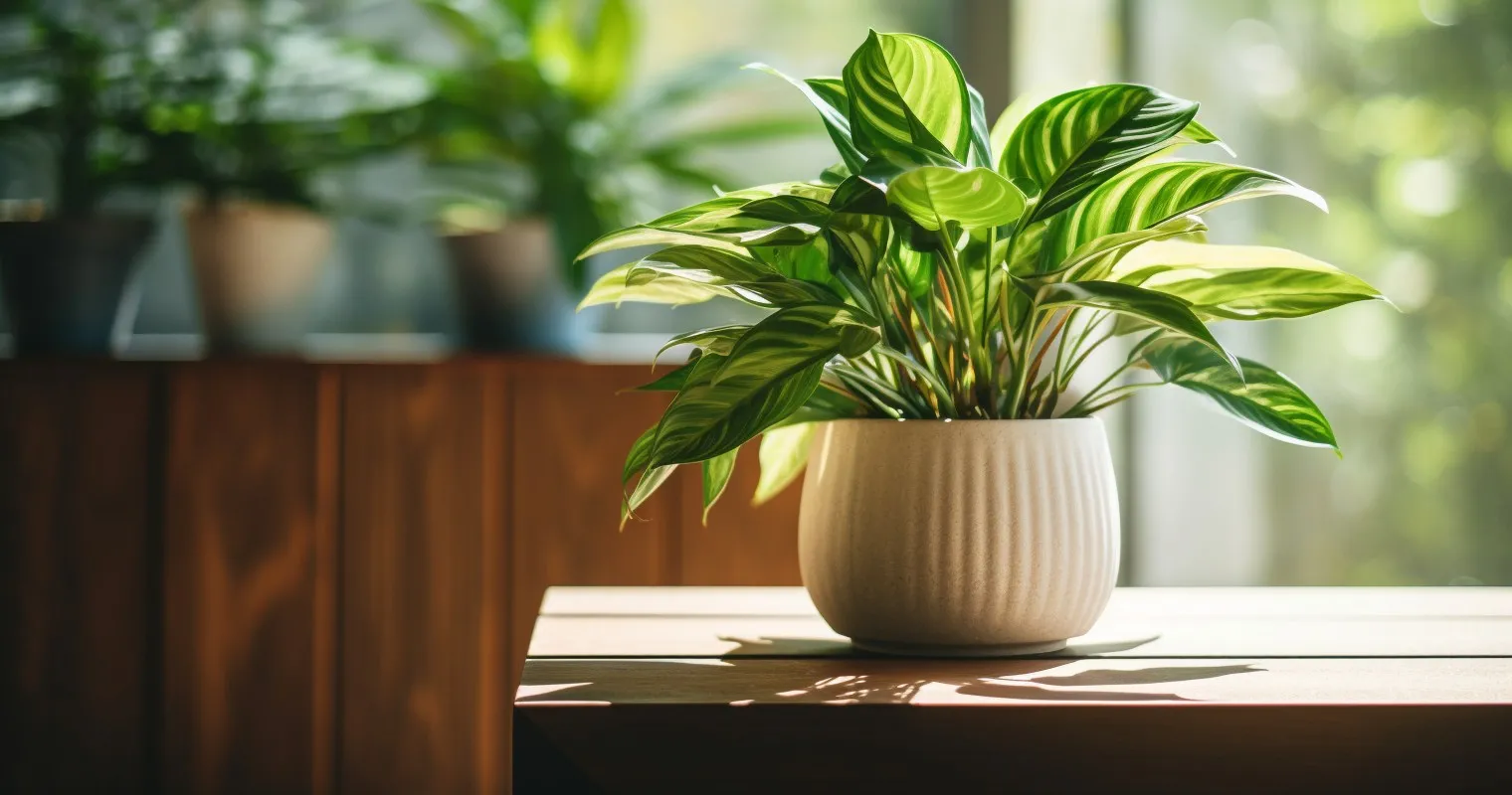 Thriving Houseplant In Modern Interior