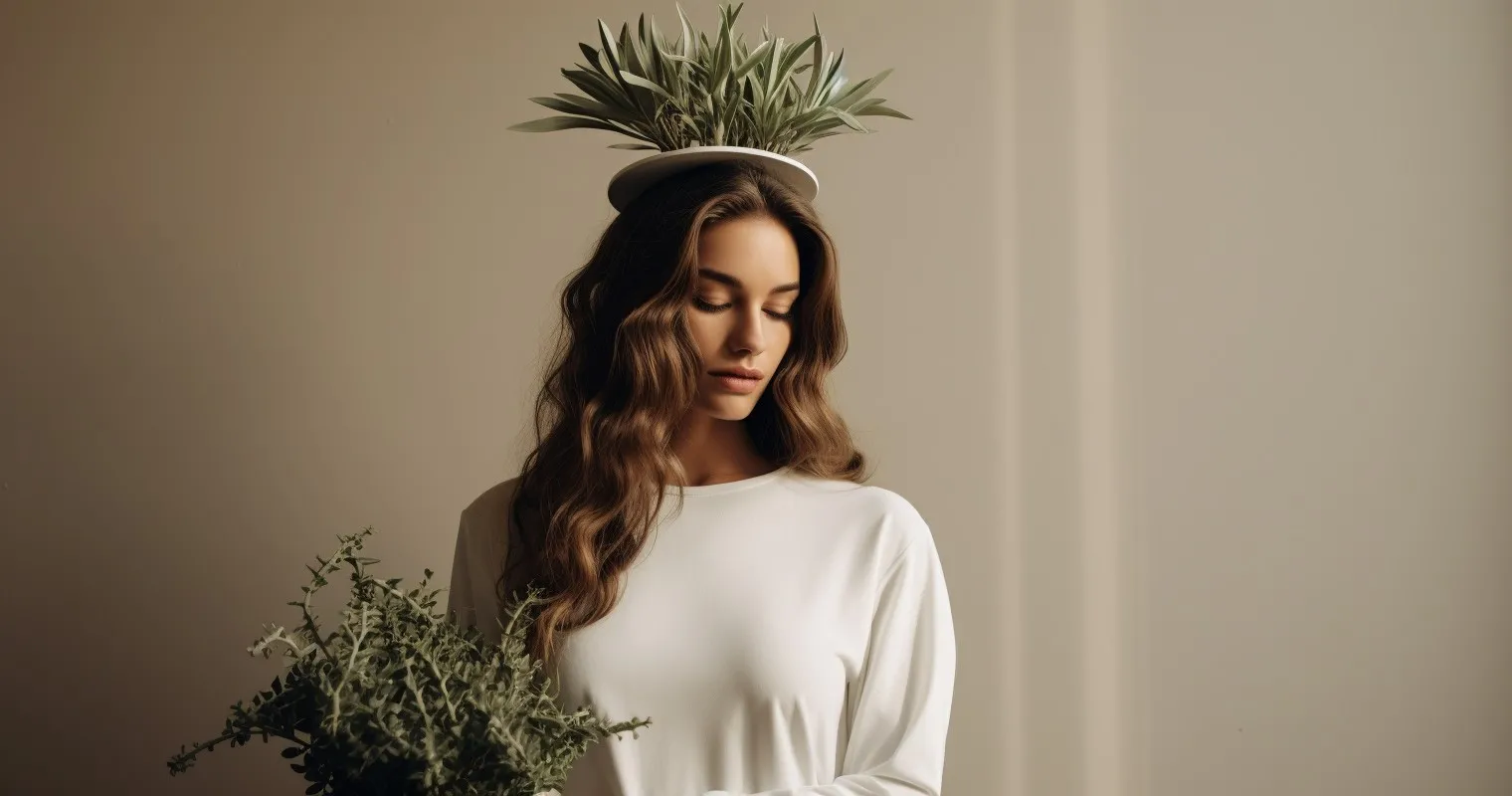 Tiara And Houseplant Minimalist Fashion
