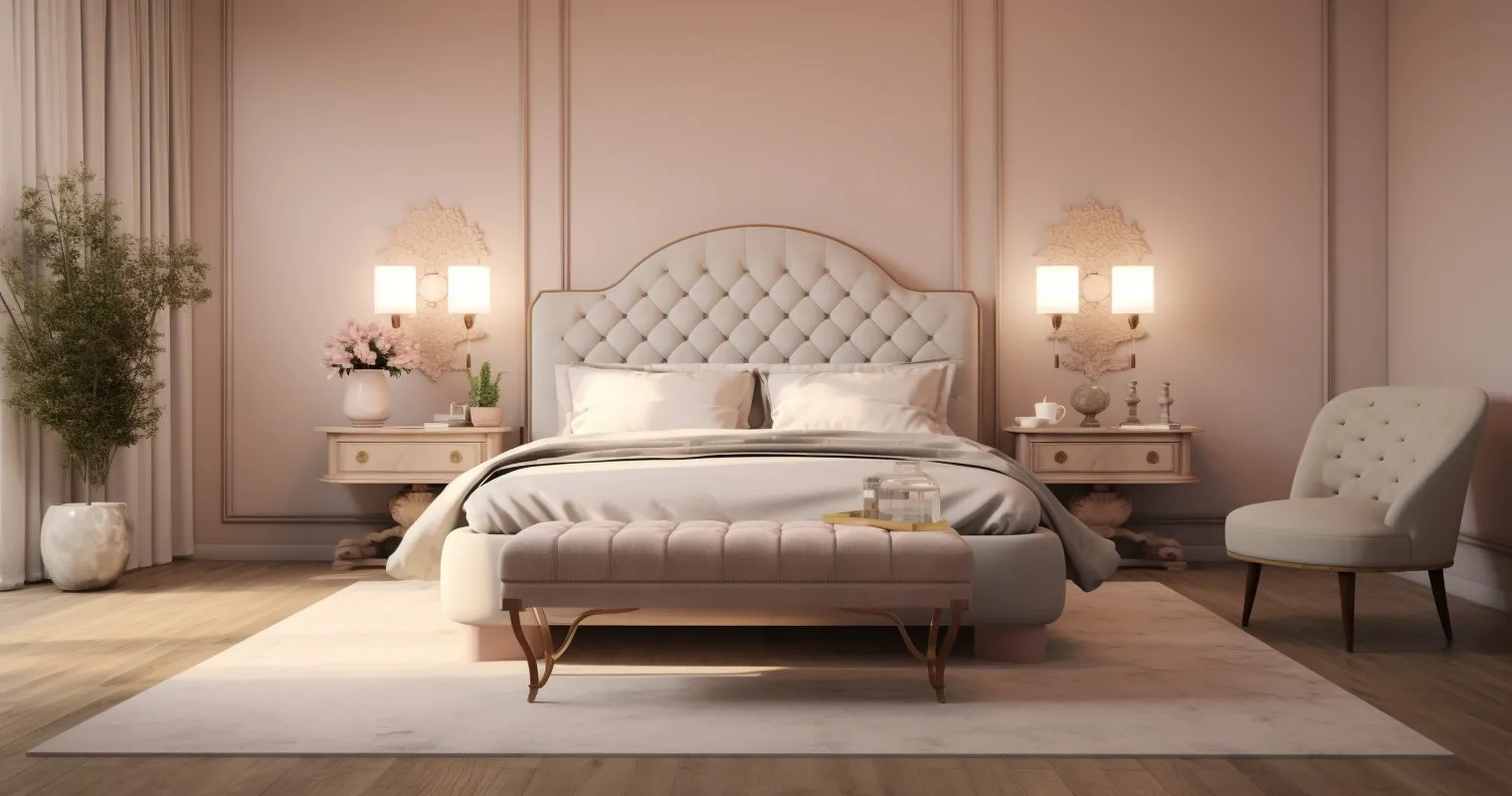 Tranquil Curved Lines in a Cozy Bedroom