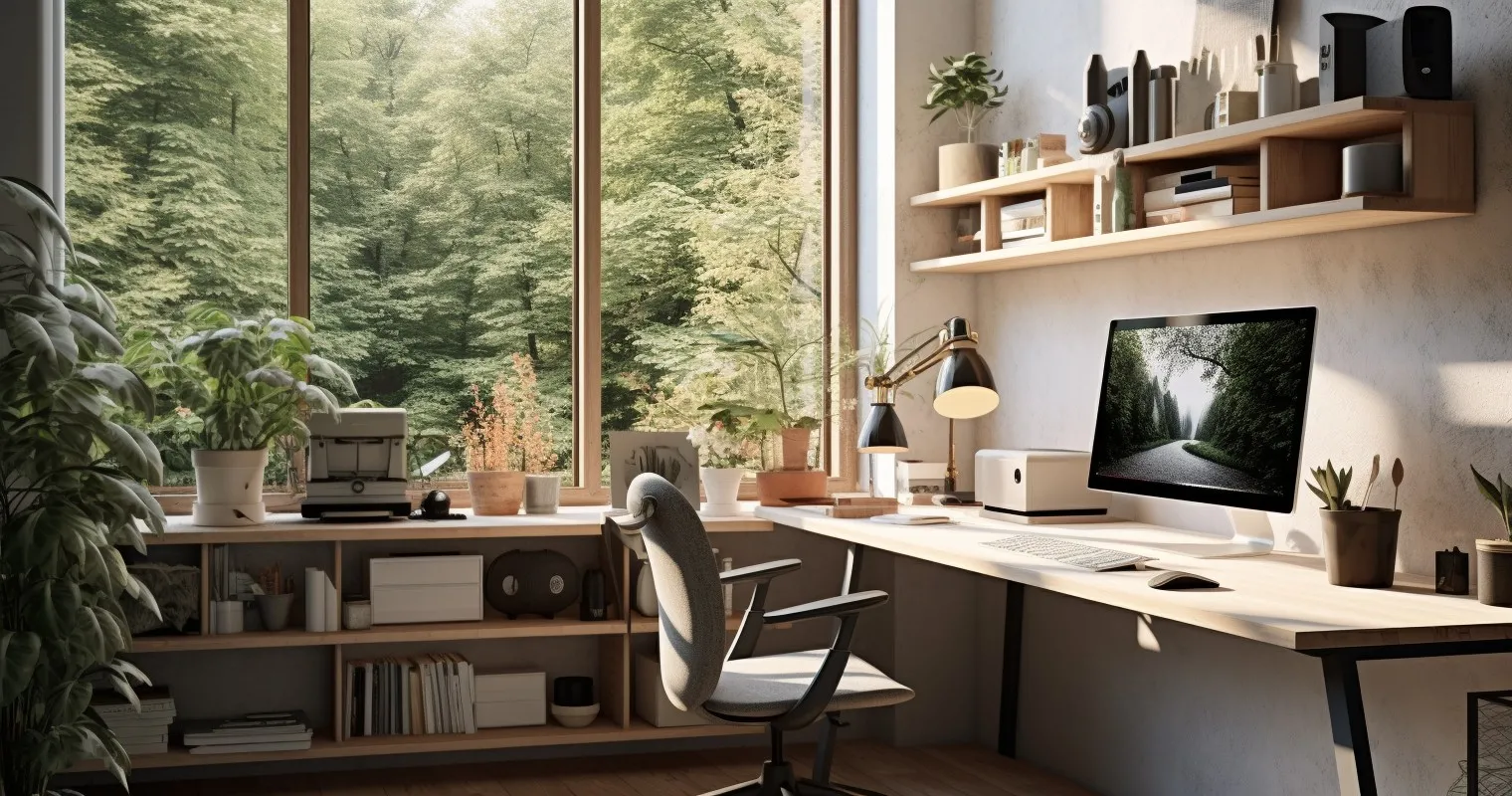 Tranquil Home Office with Natural Lighting