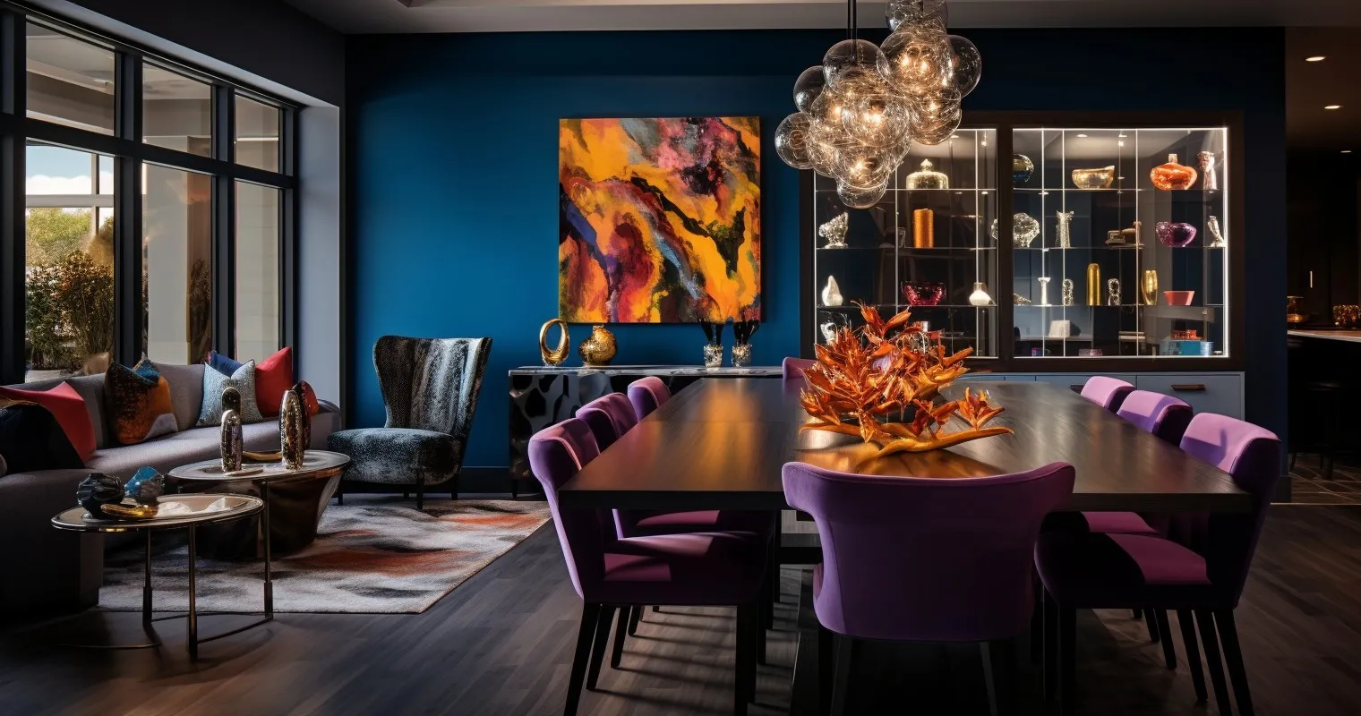 Transitional Dining Area with Modern Twist