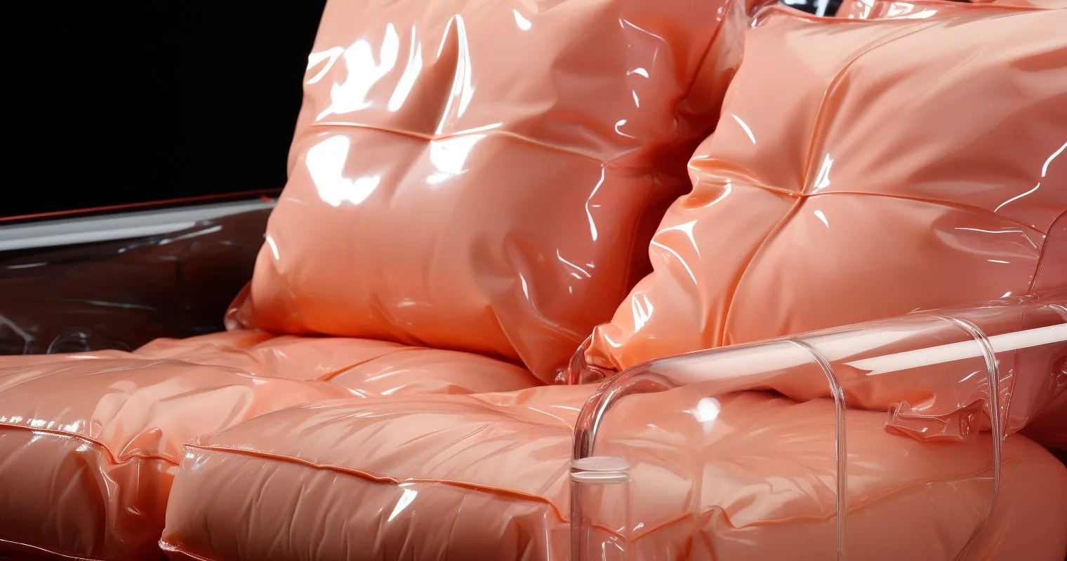Upholstered Armchair in Protective Wrap