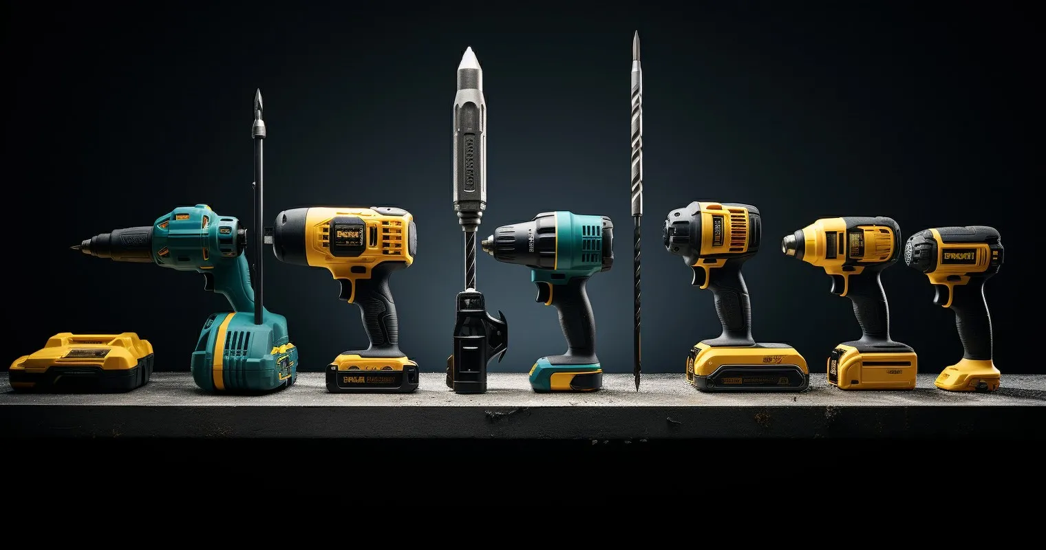 Various power tool brands lined up