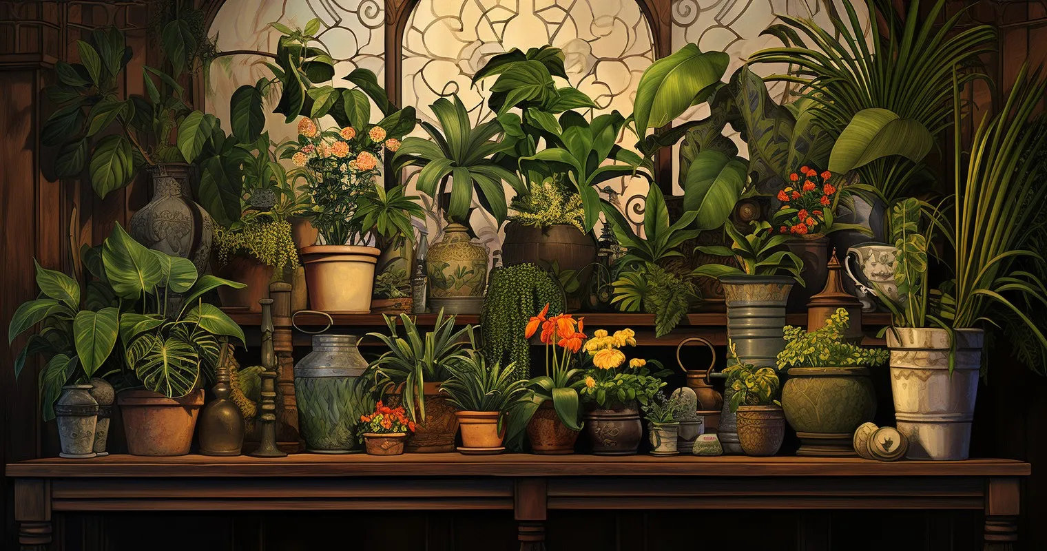 Verdant Elegance Rare Houseplants in Vintage Decor