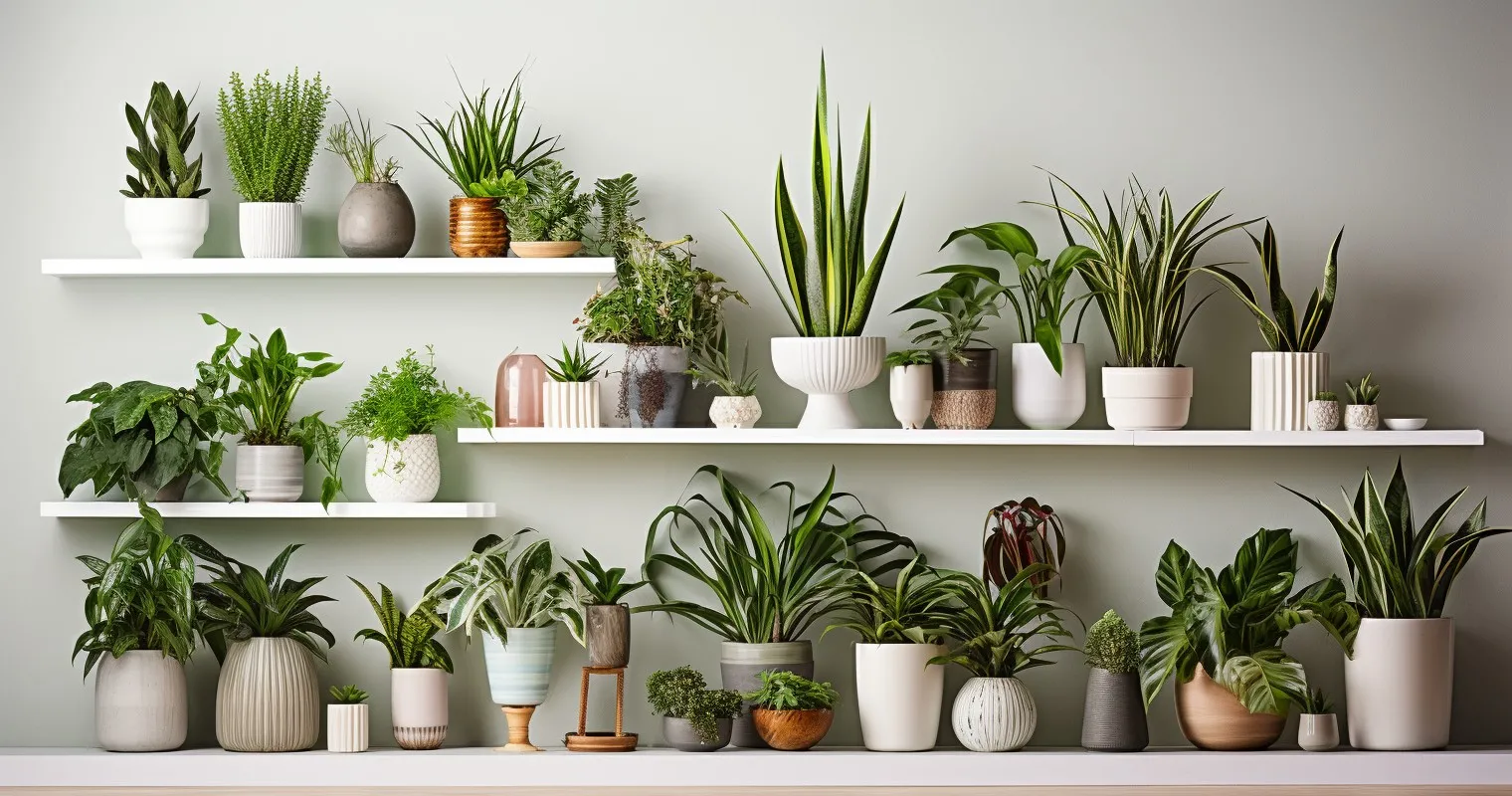 Vibrant houseplant collection in modern home interior