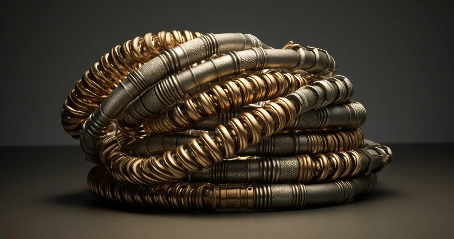 Vintage Armored Cable Coiled Artfully