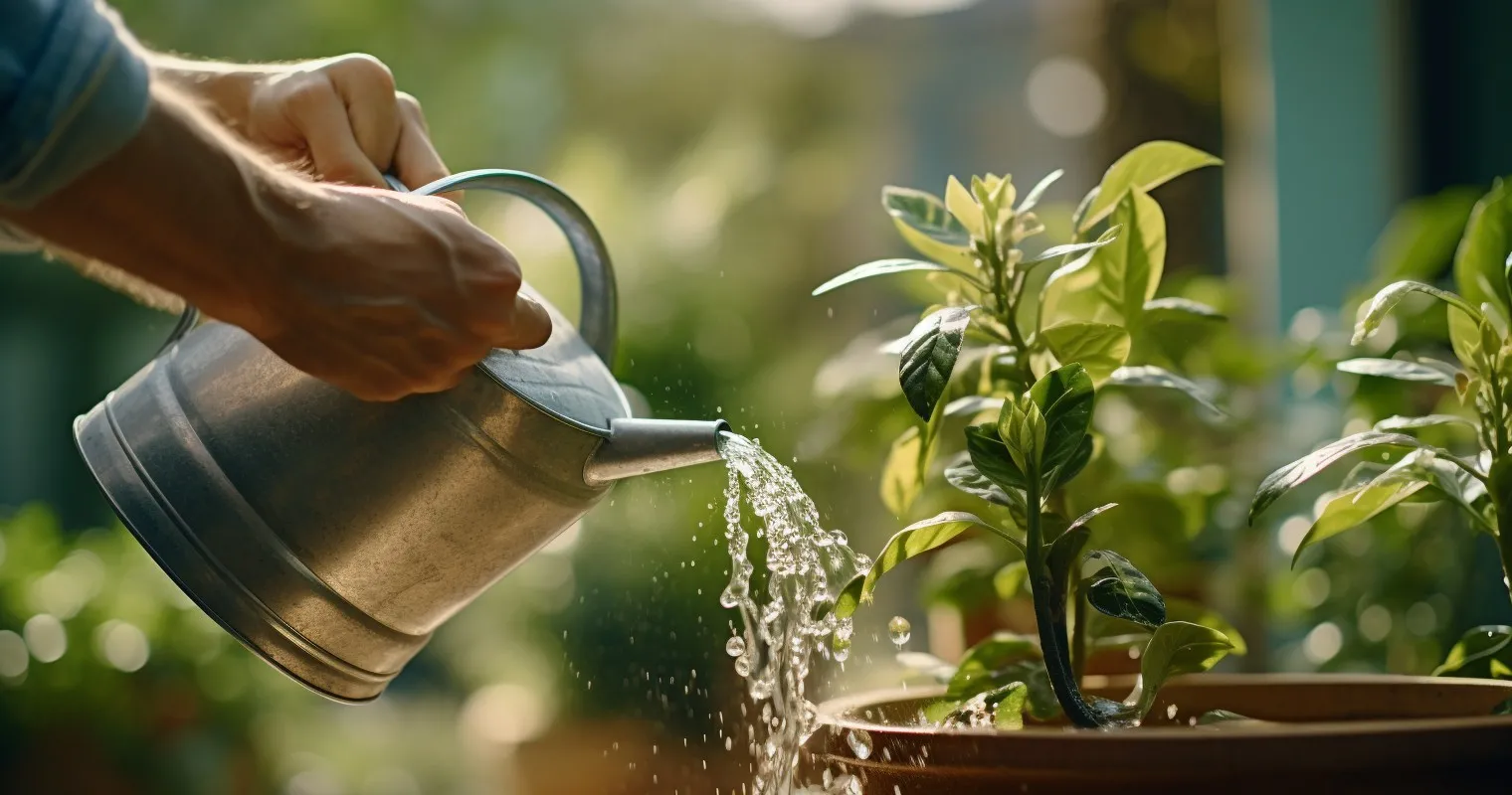 Watering Plant With Proper Technique