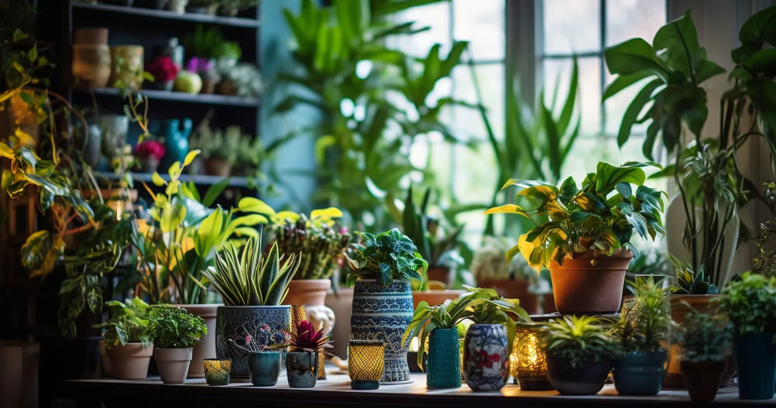 Well-Lit Plant Collection In Different Environments