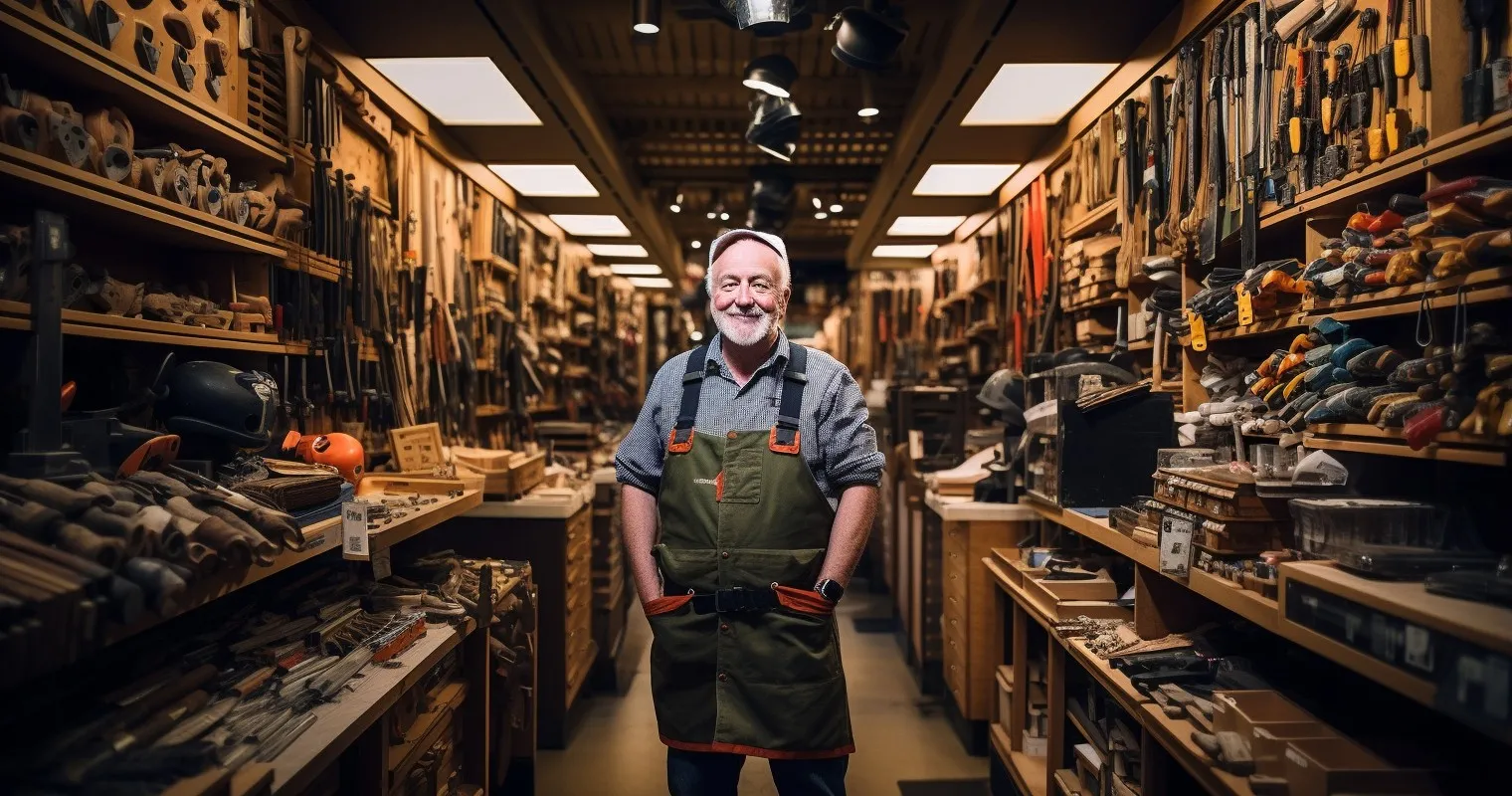 Woodworking Enthusiast Exploring Hand Tool Specialty Store