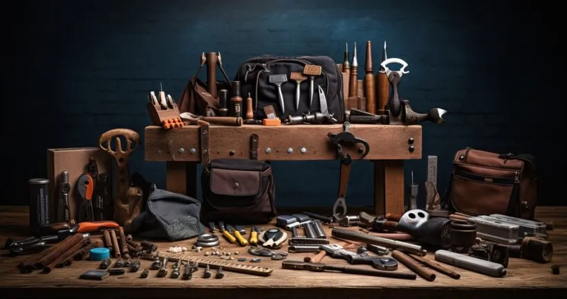 Woodworking Hand Tools on Wooden Table