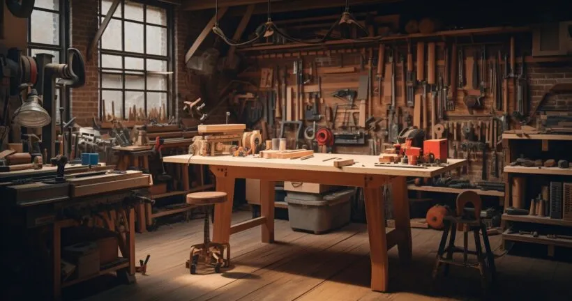 Woodworking Tools And Craftsman's Workspace