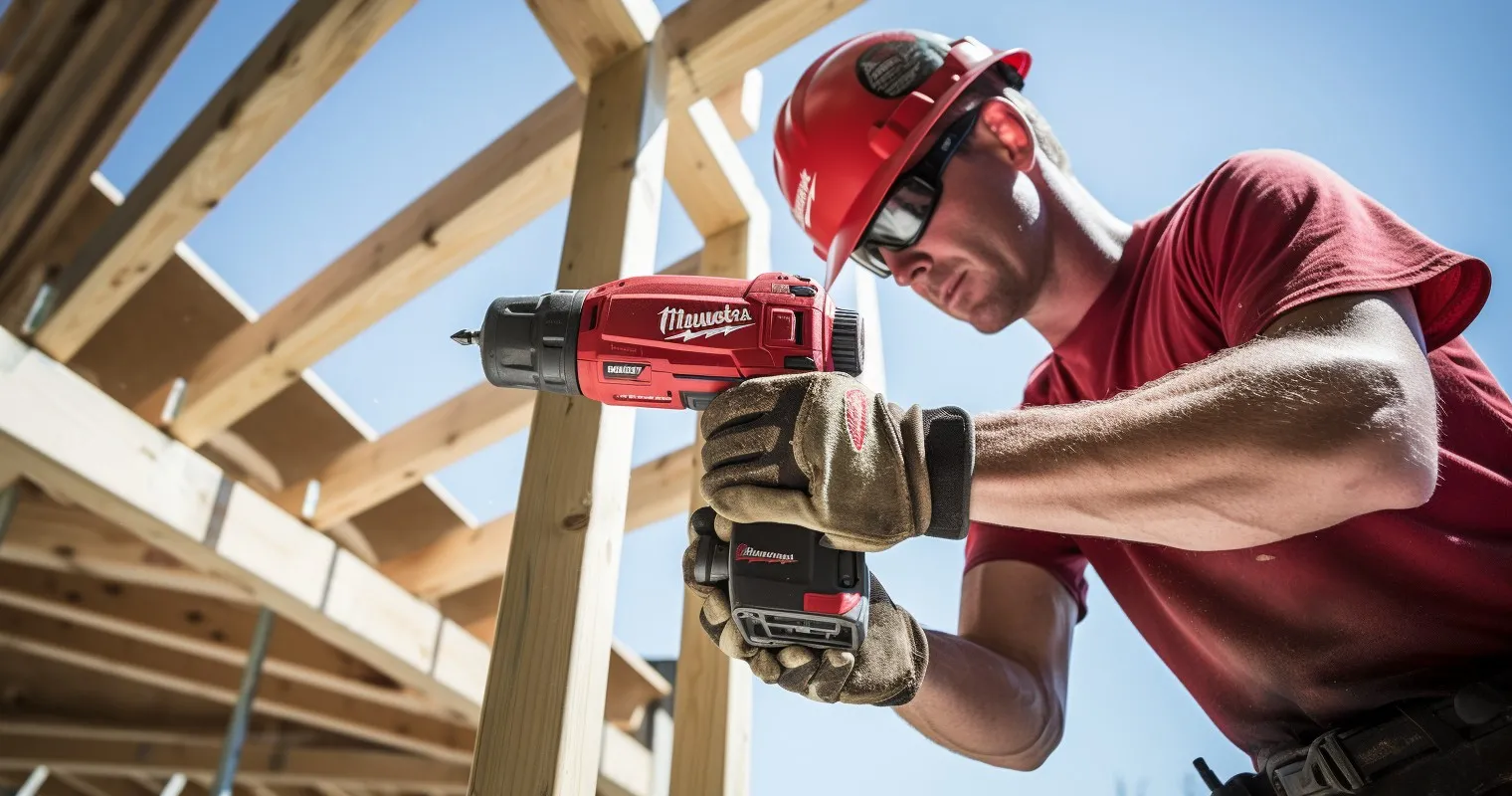 Worker Using Milwaukee Impact Wrench