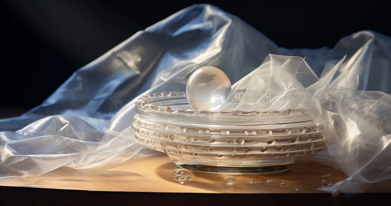 Wrapped Glass Tabletop With Bubble Wrap And Stretch Wrap